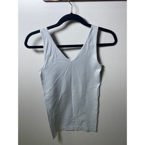 Yelete Womens Seamless V-Neck Tank Top Grey One Size SML630_GRY NWT